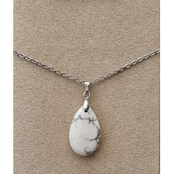 Collier goutte Howlite blanche A.I