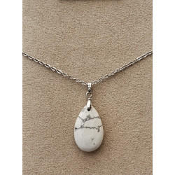 Collier goutte Howlite blanche A.I