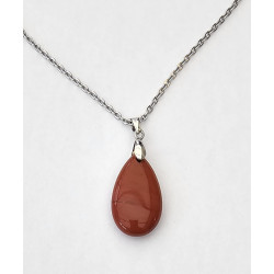 Collier goutte Jaspe rouge A.I