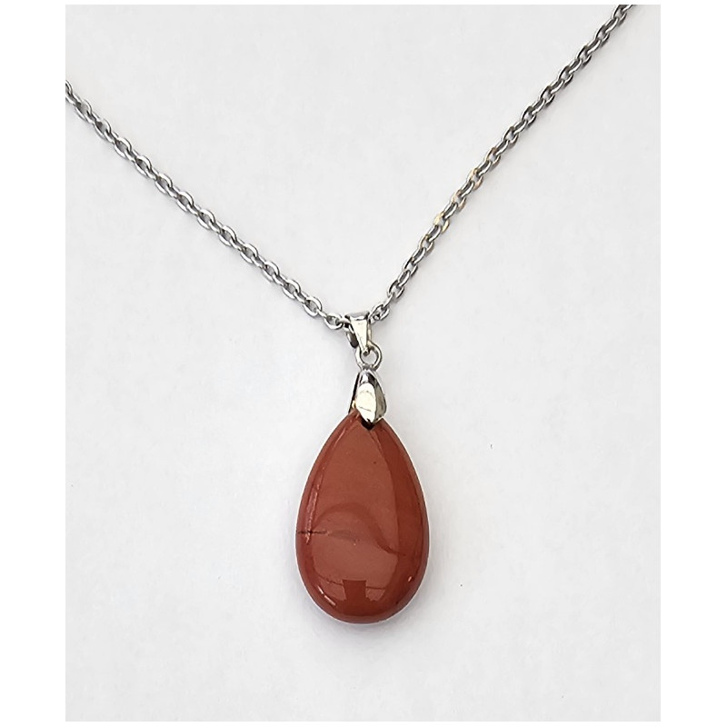 Collier goutte Jaspe rouge A.I