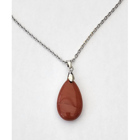 Collier goutte Jaspe rouge A.I
