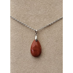 Collier goutte Jaspe rouge A.I