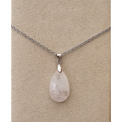 Collier goutte Quartz rose A.I