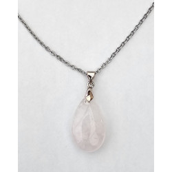 Collier goutte Quartz rose A.I