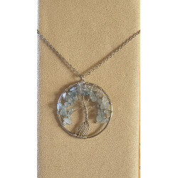Collier Aigue-Marine Arbre de vie