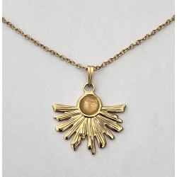 Collier Quartz Rose demi soleil A.I.OR