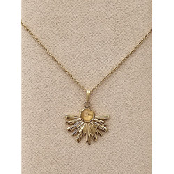 Collier Quartz Rose demi soleil A.I.OR