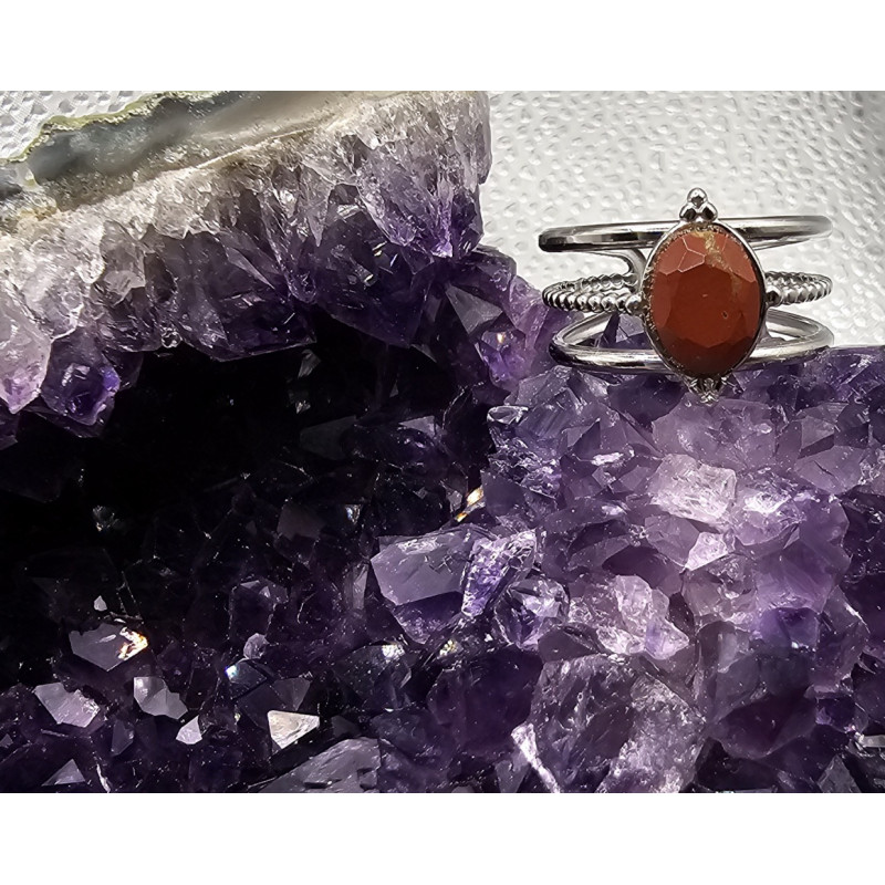 Bague Jaspe rouge 3 rangs A.I
