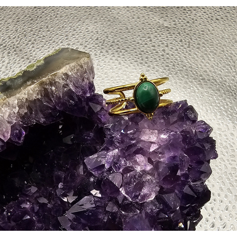 Bague Malachite 3 rangs A.I.OR