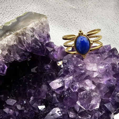 Bague Lapis-lazuli 3 rangs A.I.OR