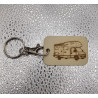 Porte clé bois rectangle "J'peux pas..."