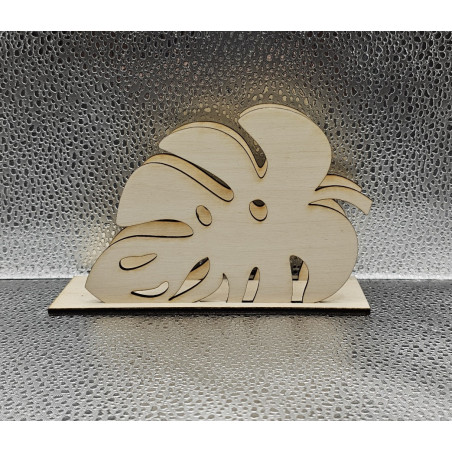 Porte serviettes ou courrier bois Feuille Monstera