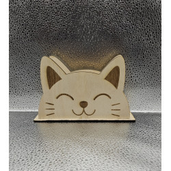 Porte serviettes bois Chat