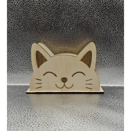 Porte serviettes bois Chat