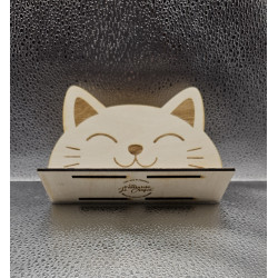 Porte serviettes bois Chat