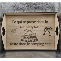 Plateau rectangle bois "Ce qui se passe..."