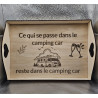 Plateau rectangle bois "Ce qui se passe..."