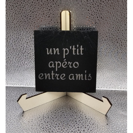 Sous verre carré ardoise "Un p'tit apéro..."
