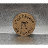 Sous verre rond liège "C'est l'heure..."