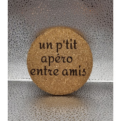 Sous verre rond "Un p'tit apéro..."