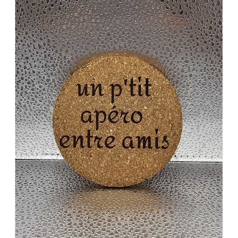 Sous verre rond "Un p'tit apéro..."