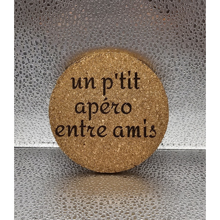 Sous verre rond "Un p'tit apéro..."