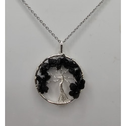 Collier Tourmaline Noire Arbre de vie