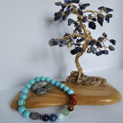 Bracelet 7 Chakras Turquoise et Bouddha